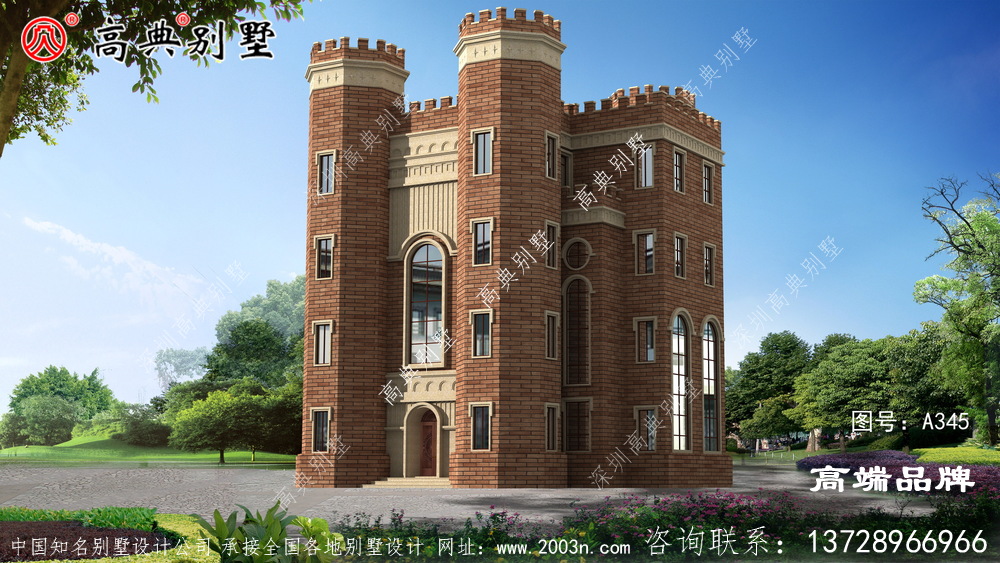 西式城堡别墅占地面积适中，给你独一无二的高层住宅